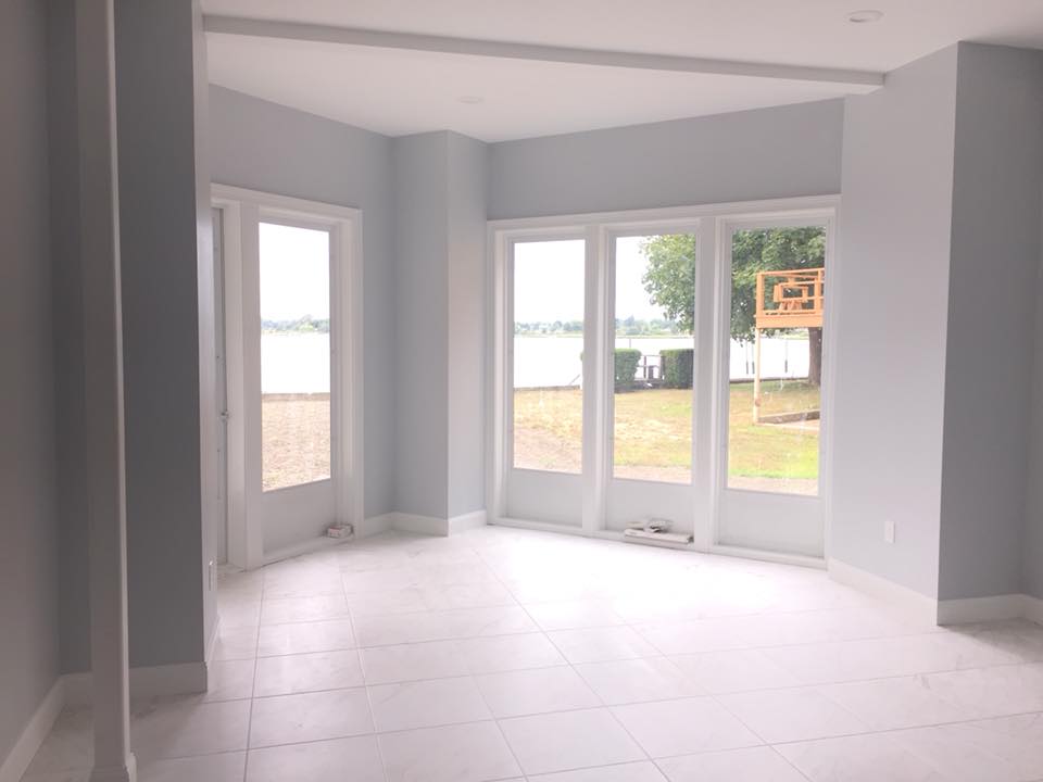 open room with windows
